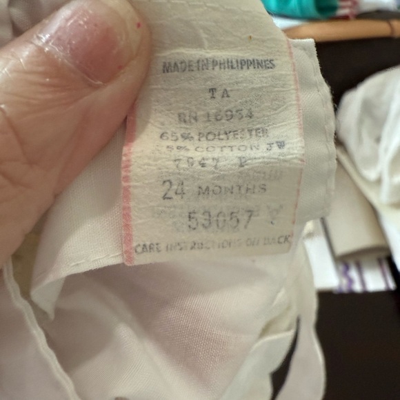 Vintage 1980s Unisex Baby Sz 24M Bubble Romper White Orange Green Cotton Poly - Picture 2 of 3